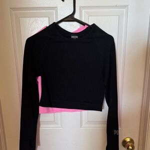 PINK Victoria's Secret Cropped Long Sleeve Tops (sold as a pair)